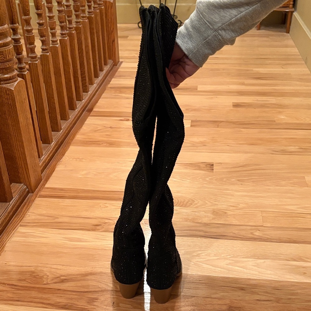 Elegant Black Over the Knee Boots NWOT - Picture 5 of 5